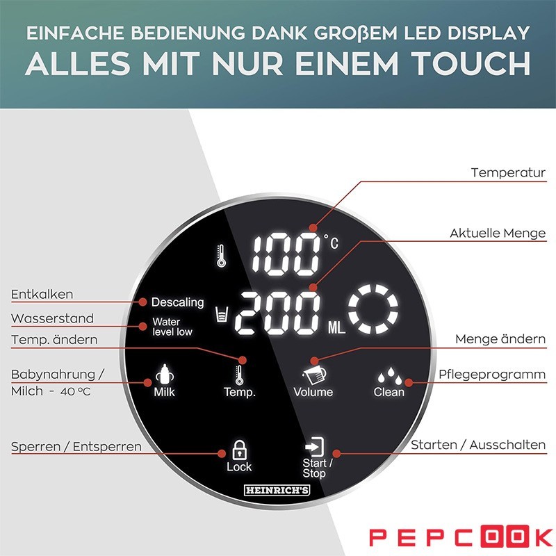 آب جوش کن اتوماتیک لمسی هنریچ مدل HWS 8731