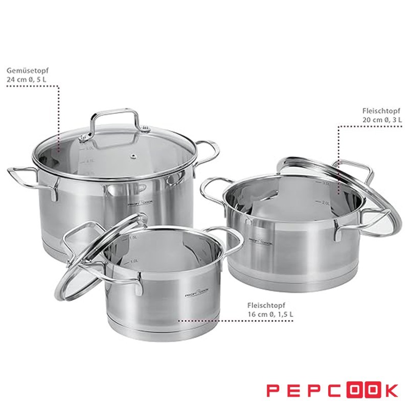 سرویس قابلمه 6 پارچه پروفی کوک مدل 1223