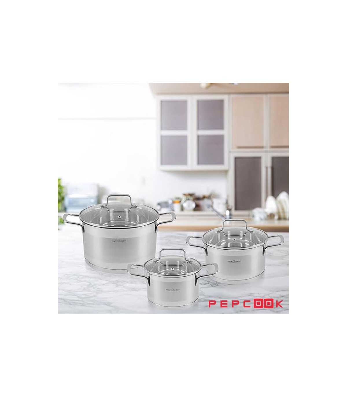 سرویس قابلمه استیل ضد زنگ 6 پارچه پروفی کوک مدل PC-KTS 1223