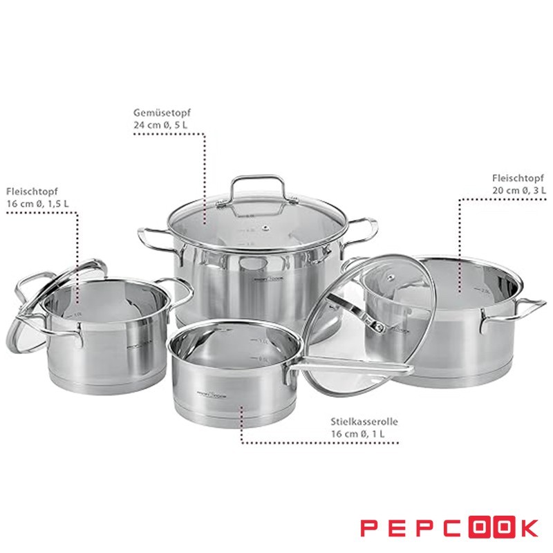 سرویس قابلمه 7 پارچه حرفه ای پروفی کوک مدل PC-KTS 1224