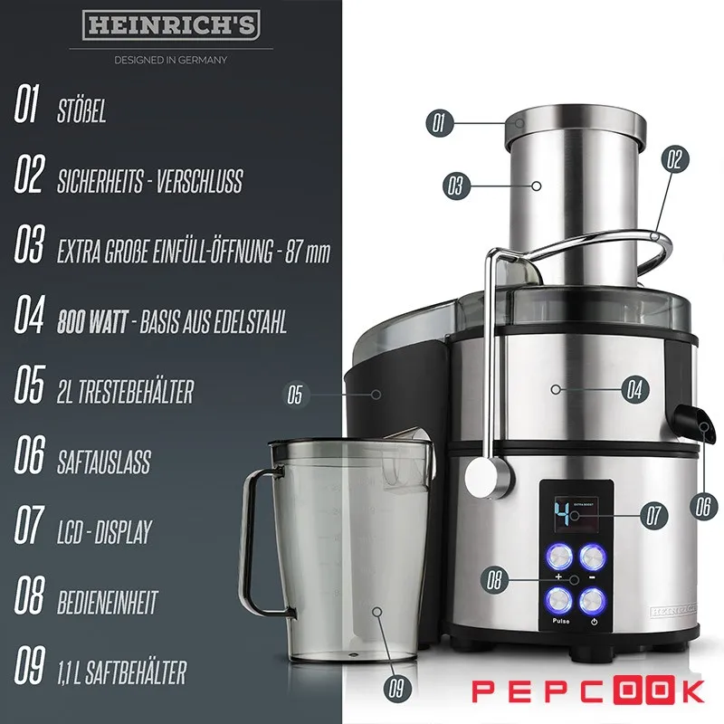 آبمیوه گیر حرفه ای خانگی هنریچ مدل HPJ 8694
