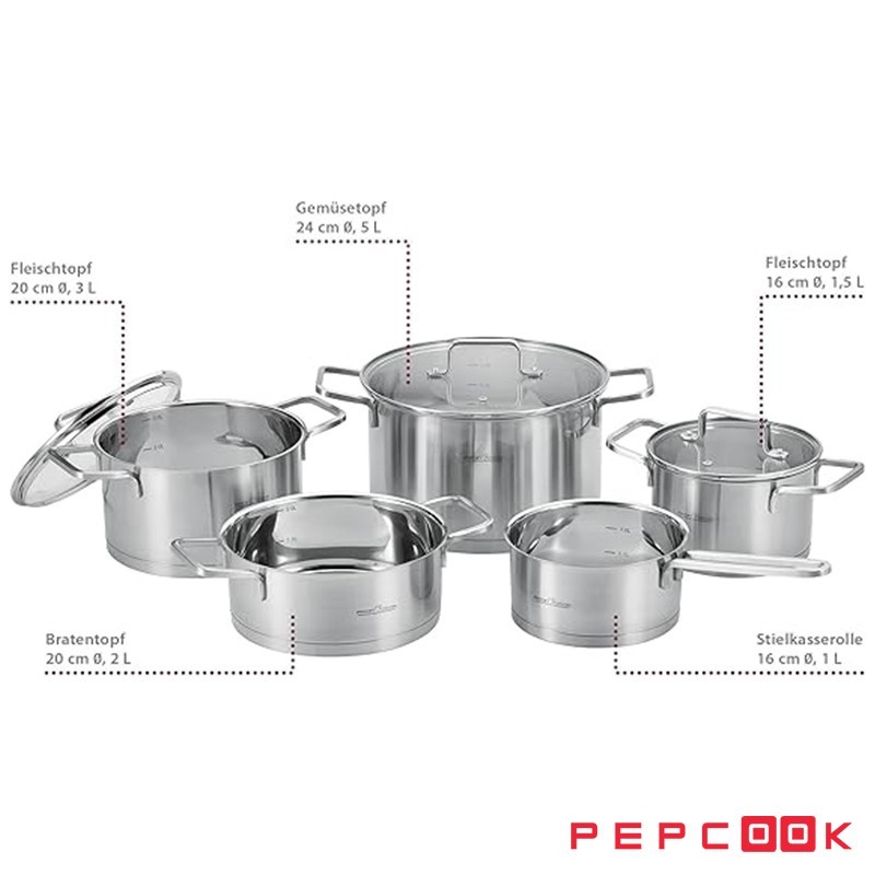 سرویس قابلمه 8 پارچه حرفه ای Proficook مدل PC-KTS 1225