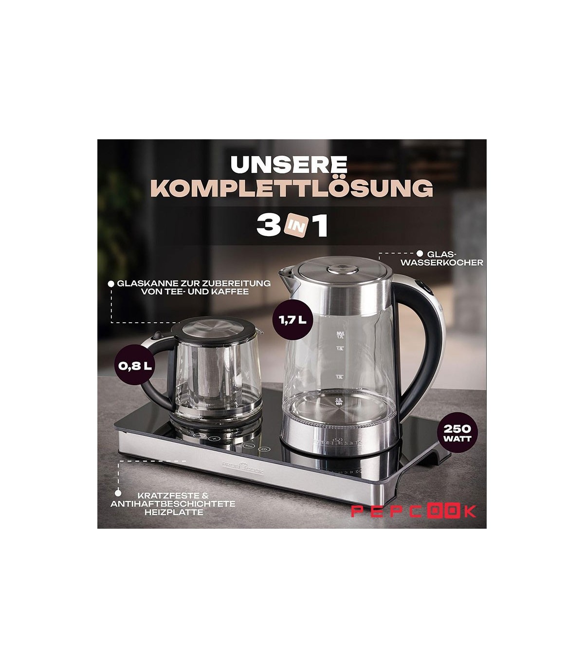 قهوه ساز 3 کاره 2250 وات پروفی کوک مدل PC-TKS 1056