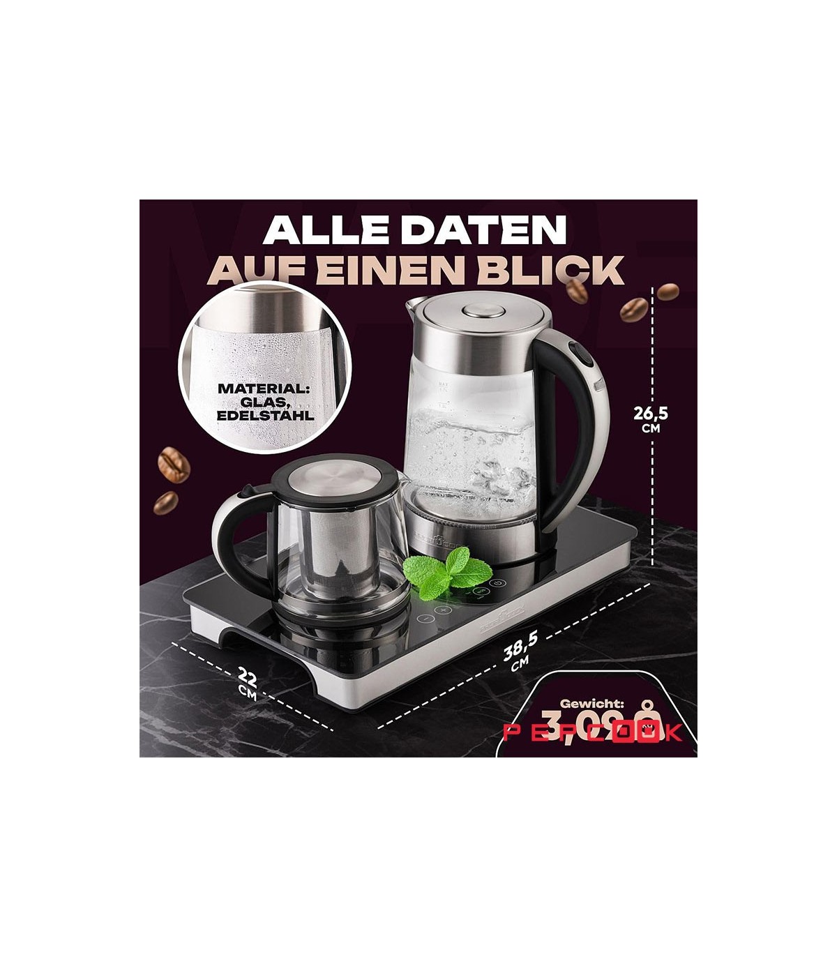 چای ساز 3 کاره 2250 وات پروفی کوک مدل PC-TKS 1056