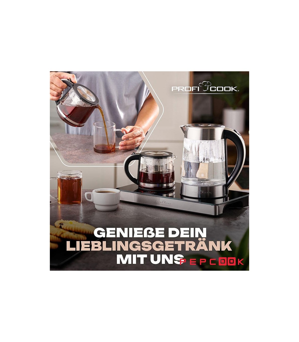 چای ساز و قهوه ساز 2250 وات پروفی کوک PC-TKS 1056