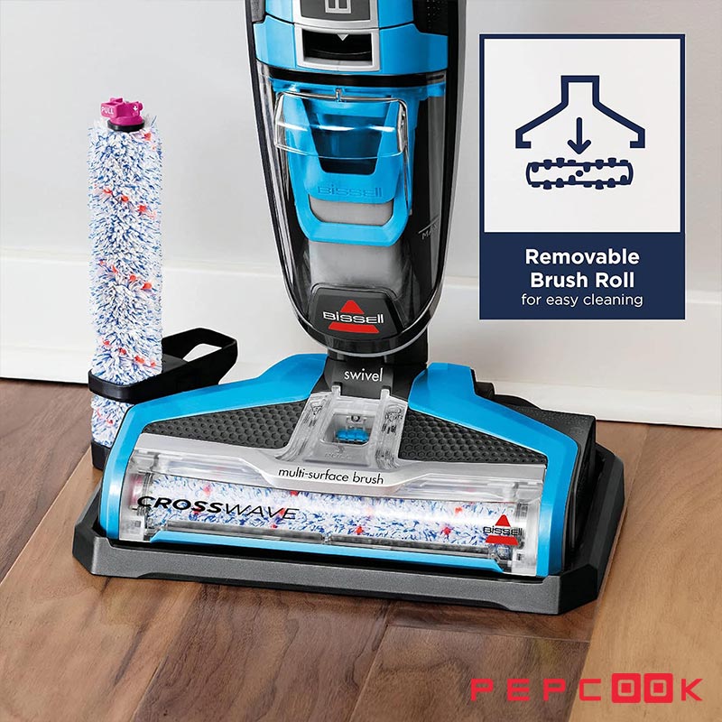 Bissell Crosswave مجهز به دو برس مخصوص شستشو کف و انواع سطوح