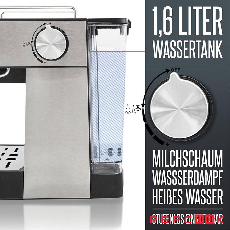 اسپرسو ساز 20 بار HES 8688 با مخزن آب 1.8 لیتر