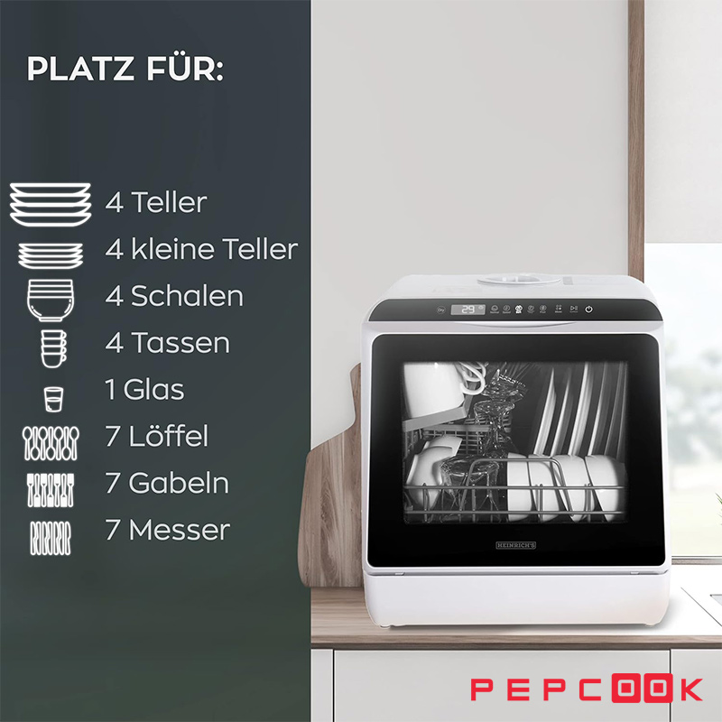 گنجایش مینی ماشین ظرفشویی 4 نفره HTG 8841