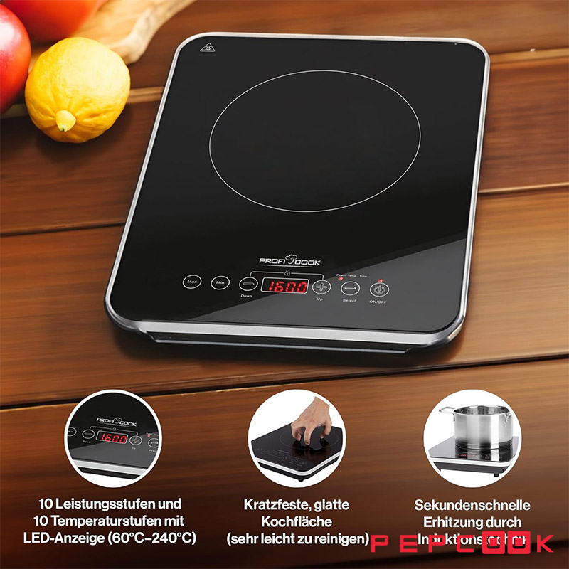 اجاق القایی PC-EKI 1062 مجهز به کنترل پنل لمسی و صفحه نمایش